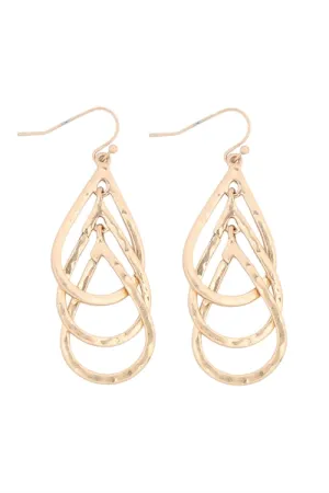 TEARDROP LAYERED DROP HOOK EARRINGS