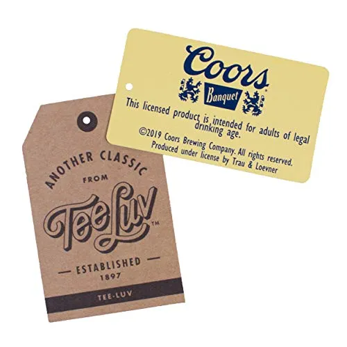Tee Luv Coors Beer T-Shirt - Retro Coors Banquet Golden Colorado Lion Logo Shirt (Brick Heather) (XL)
