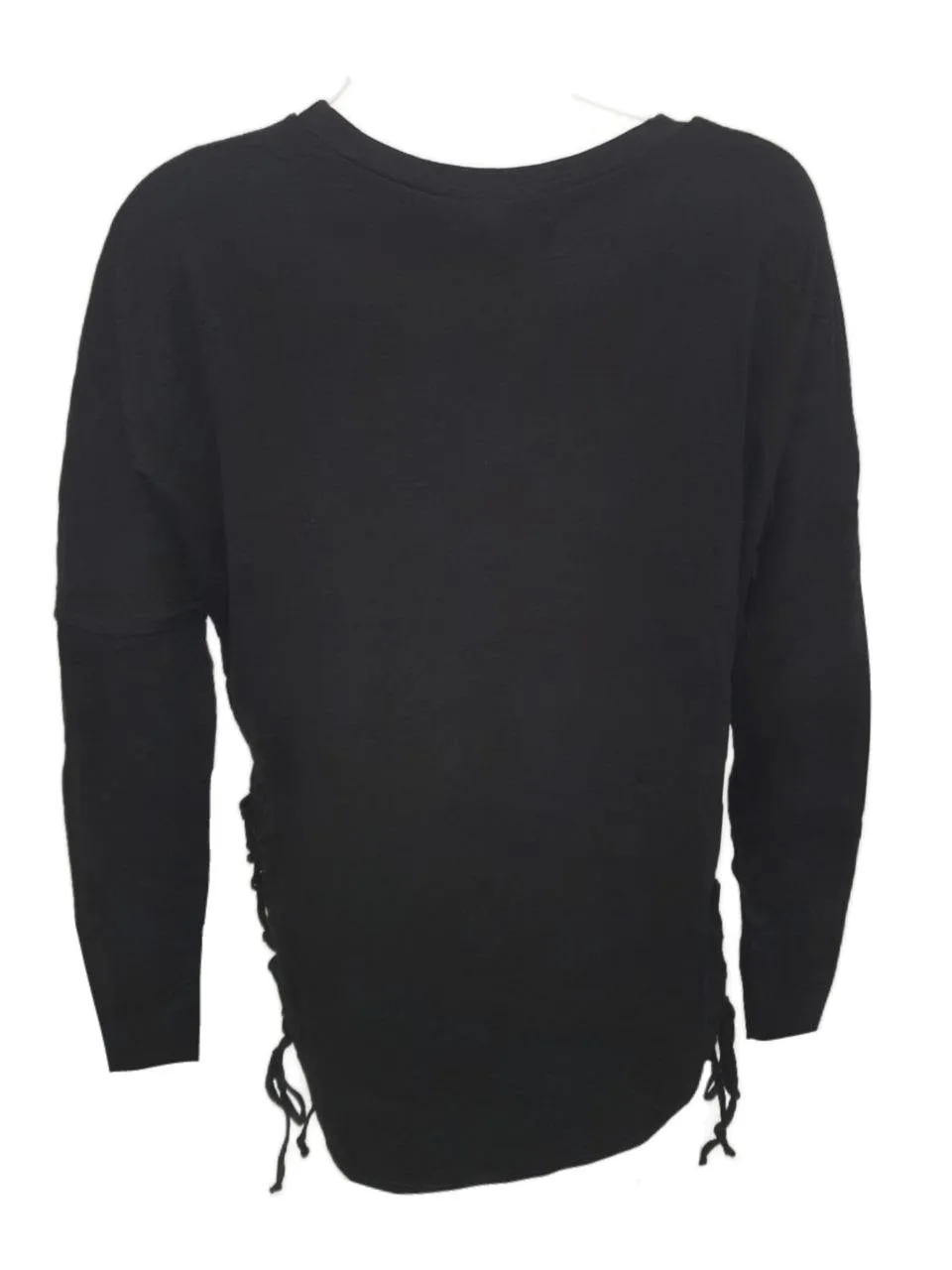 TEREZ Girl's Black Laced Long Sleeve Shirt #1105546 Medium NWT