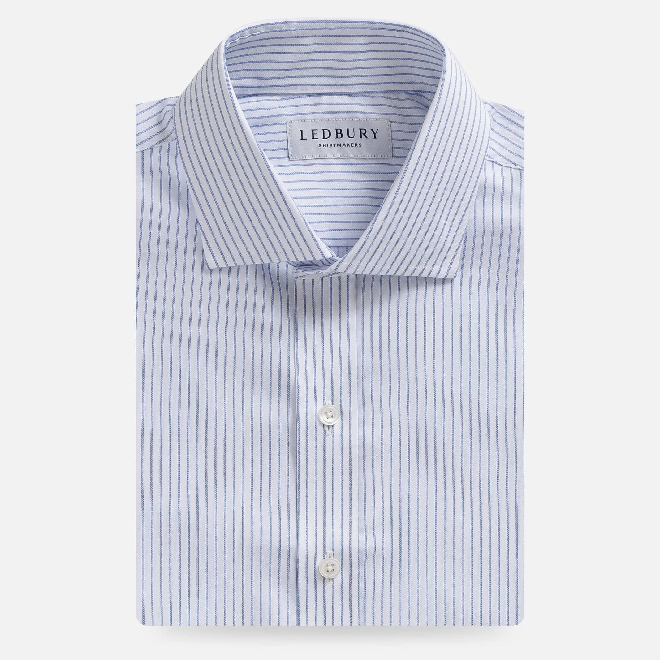 The Blue Owenby Comfort Stretch Stripe Custom Shirt