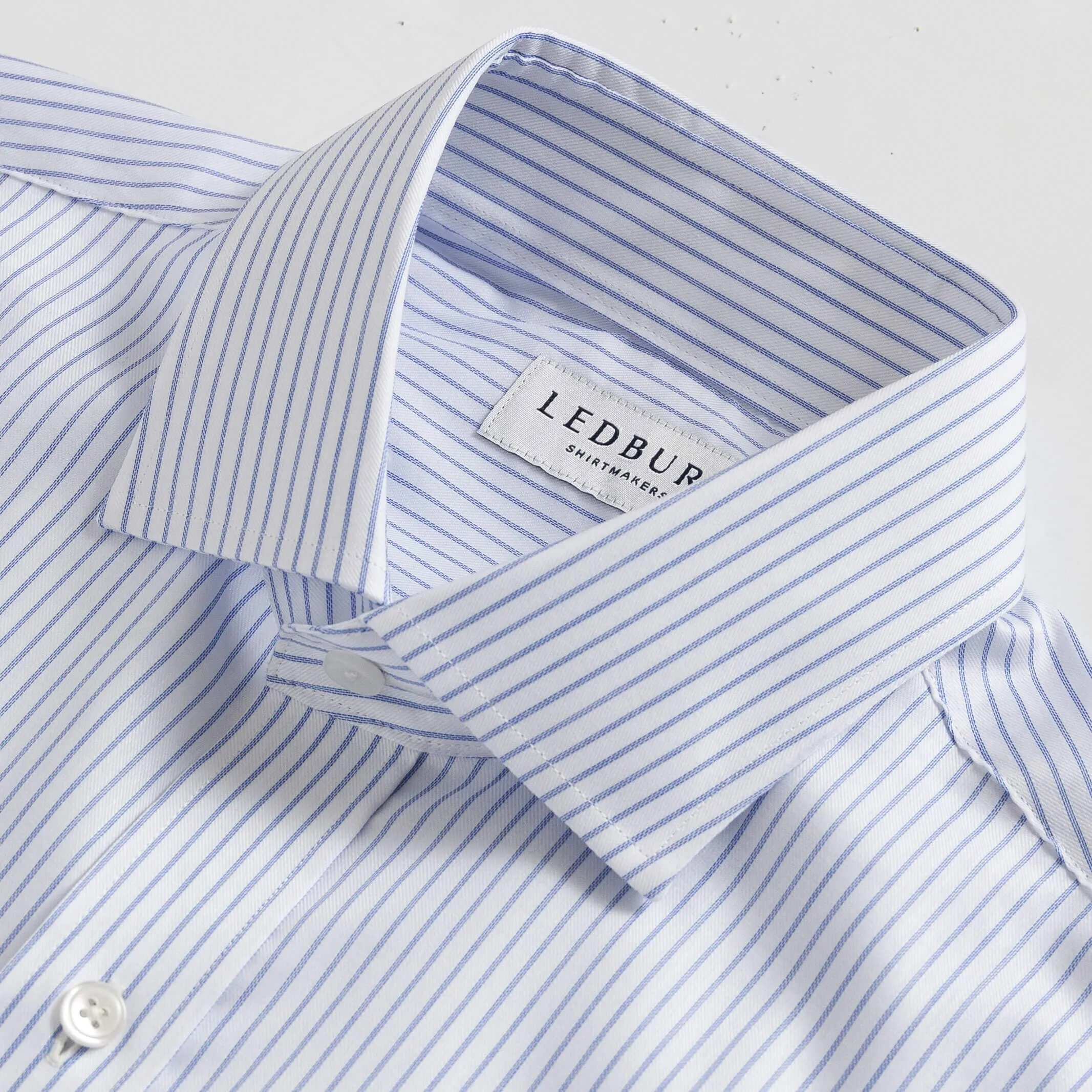 The Blue Owenby Comfort Stretch Stripe Custom Shirt