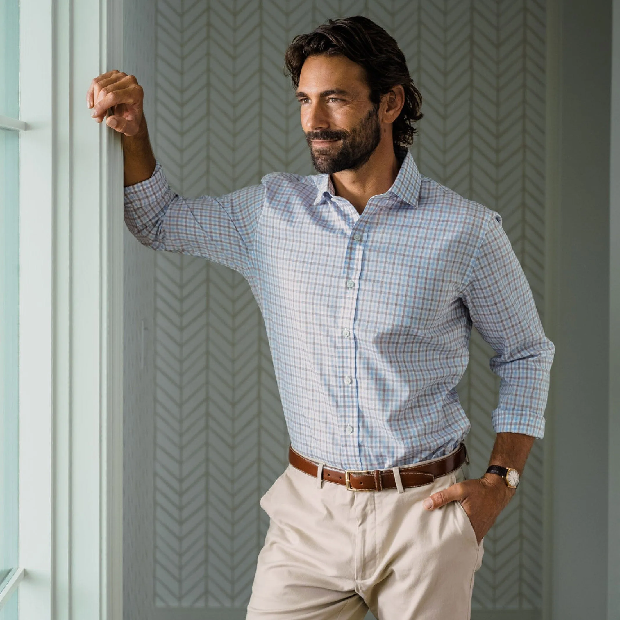 The Brown Arville Comfort Stretch Custom Shirt