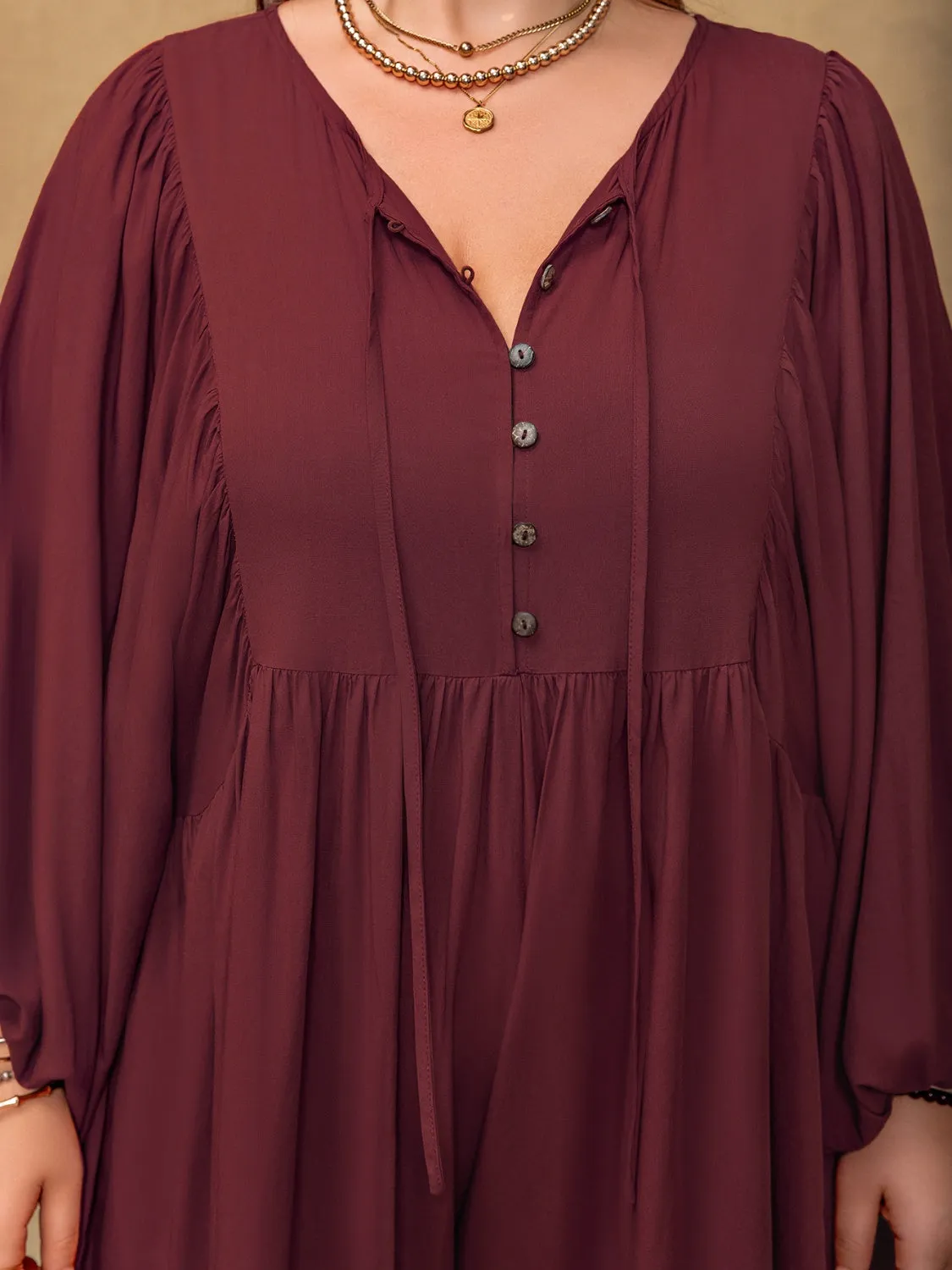 The Curvy Chic Tie Neck Romper