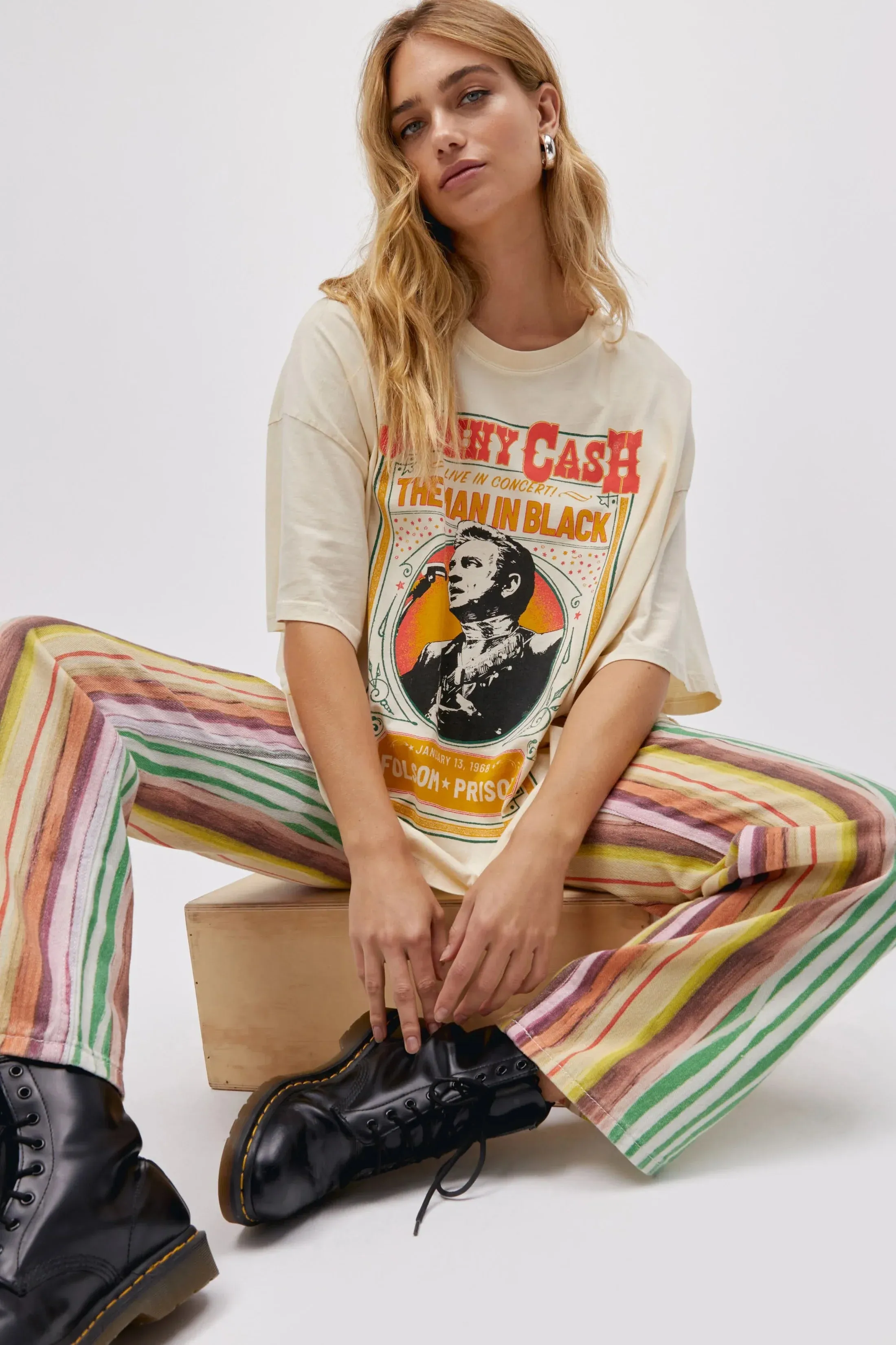 The Johnny Cash Live In Concert OS Tee by Daydreamer