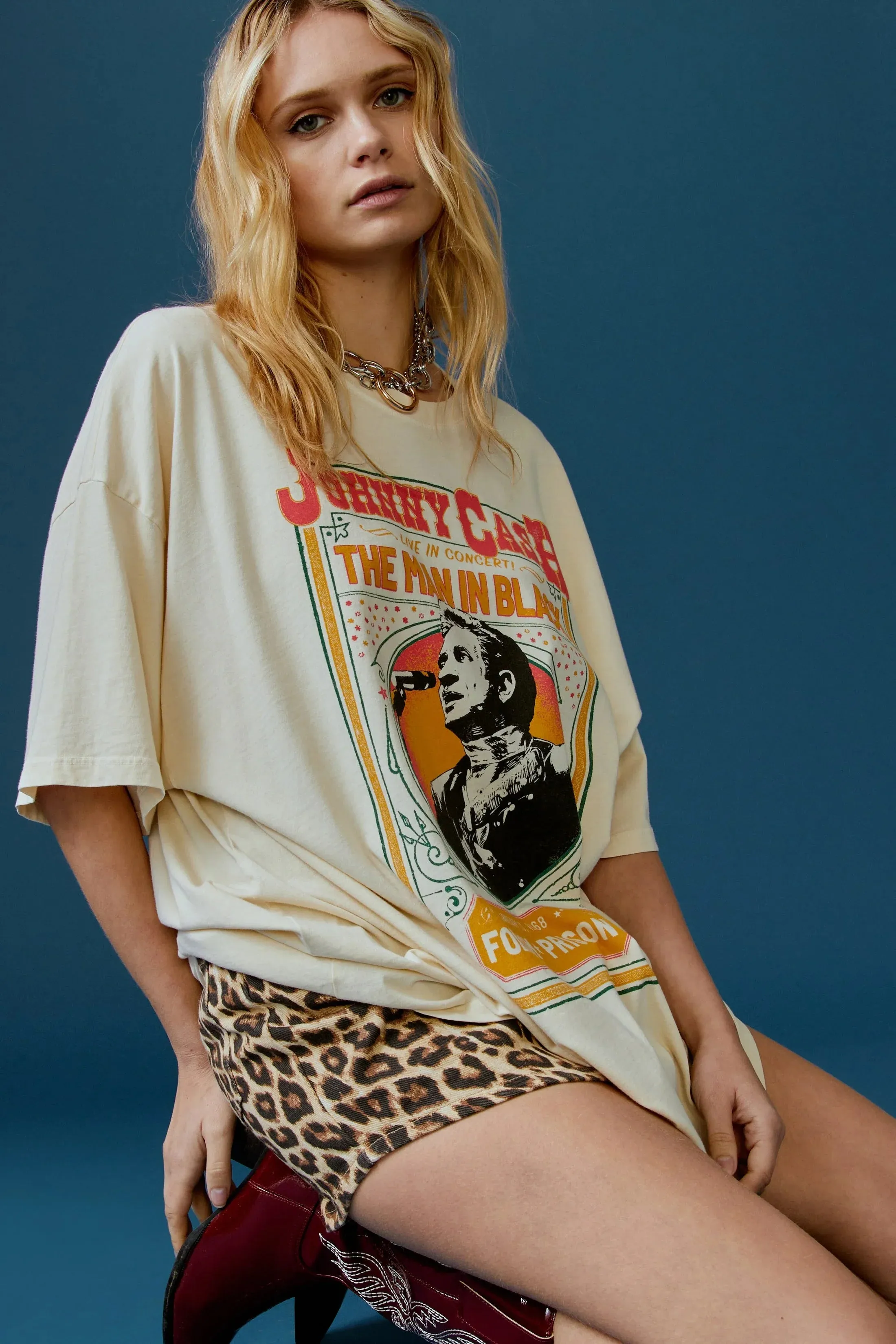The Johnny Cash Live In Concert OS Tee by Daydreamer