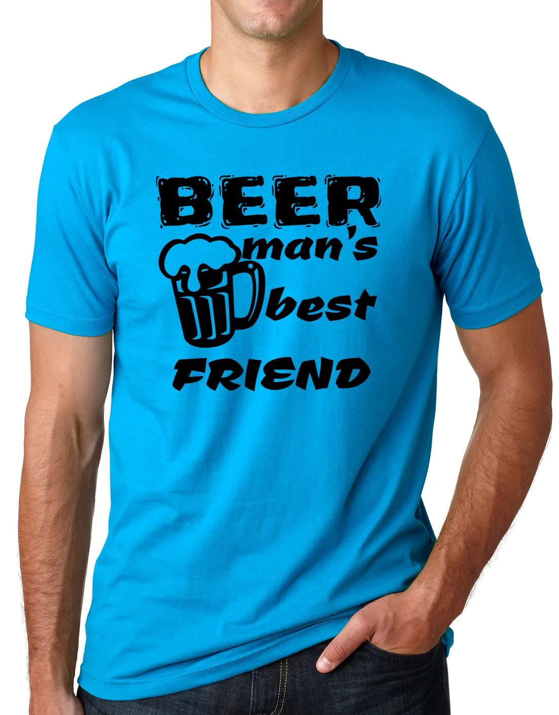 Think Out Loud Apparel Beer Man's Best Friend Funny Drinking T Sheet Bar Humor Tee
