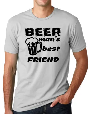 Think Out Loud Apparel Beer Man's Best Friend Funny Drinking T Sheet Bar Humor Tee