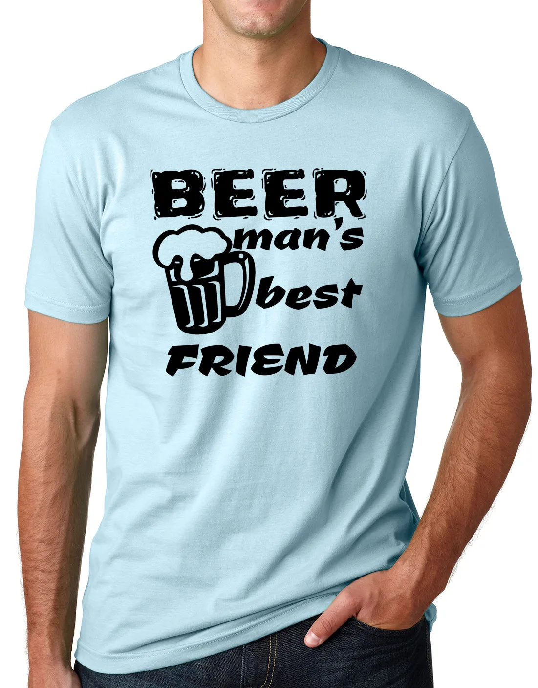 Think Out Loud Apparel Beer Man's Best Friend Funny Drinking T Sheet Bar Humor Tee