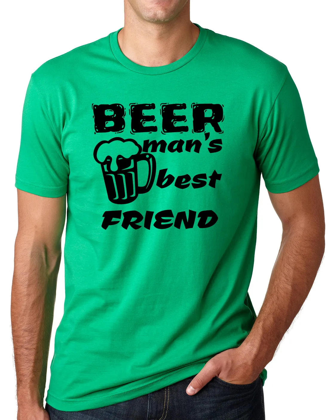 Think Out Loud Apparel Beer Man's Best Friend Funny Drinking T Sheet Bar Humor Tee