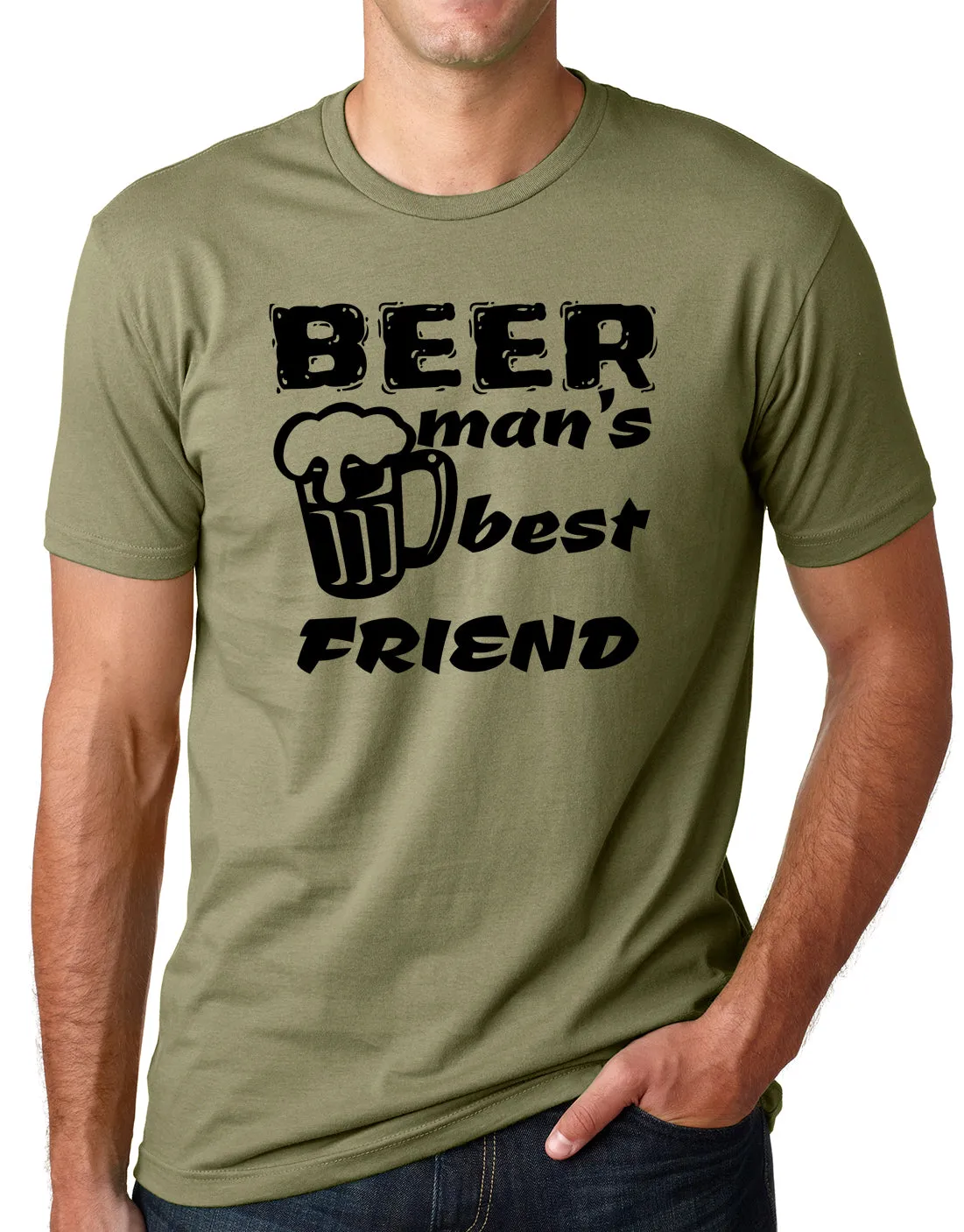 Think Out Loud Apparel Beer Man's Best Friend Funny Drinking T Sheet Bar Humor Tee