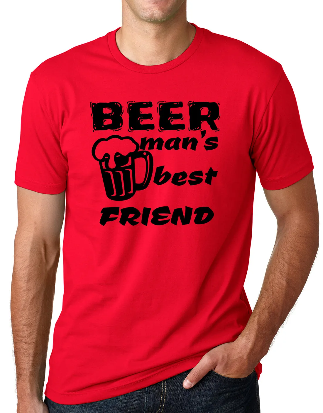 Think Out Loud Apparel Beer Man's Best Friend Funny Drinking T Sheet Bar Humor Tee