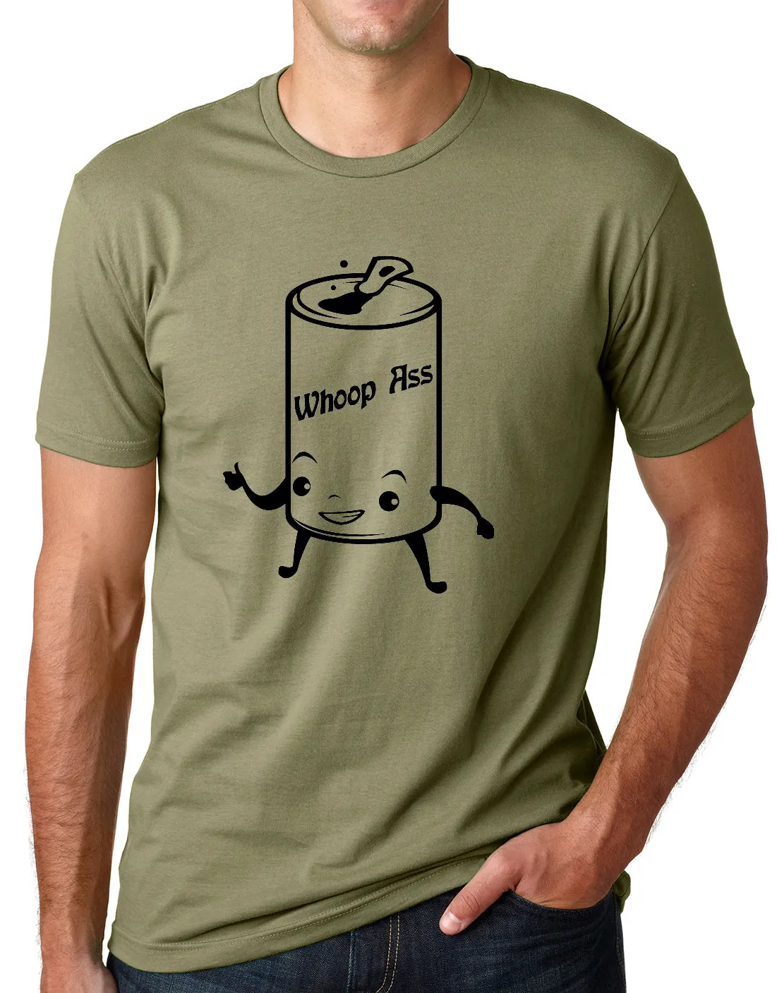 Think Out Loud Apparel Can of Whoop Ass Funny T Shirt Attitude Humor Tee