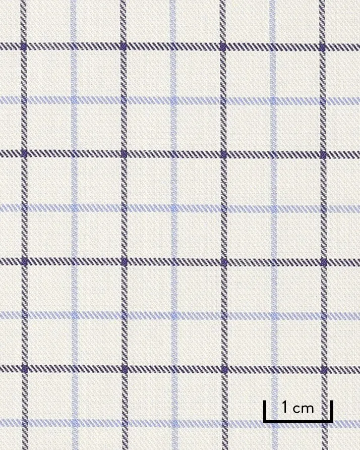 Thomas Mason Blue Navy Tattersall Check