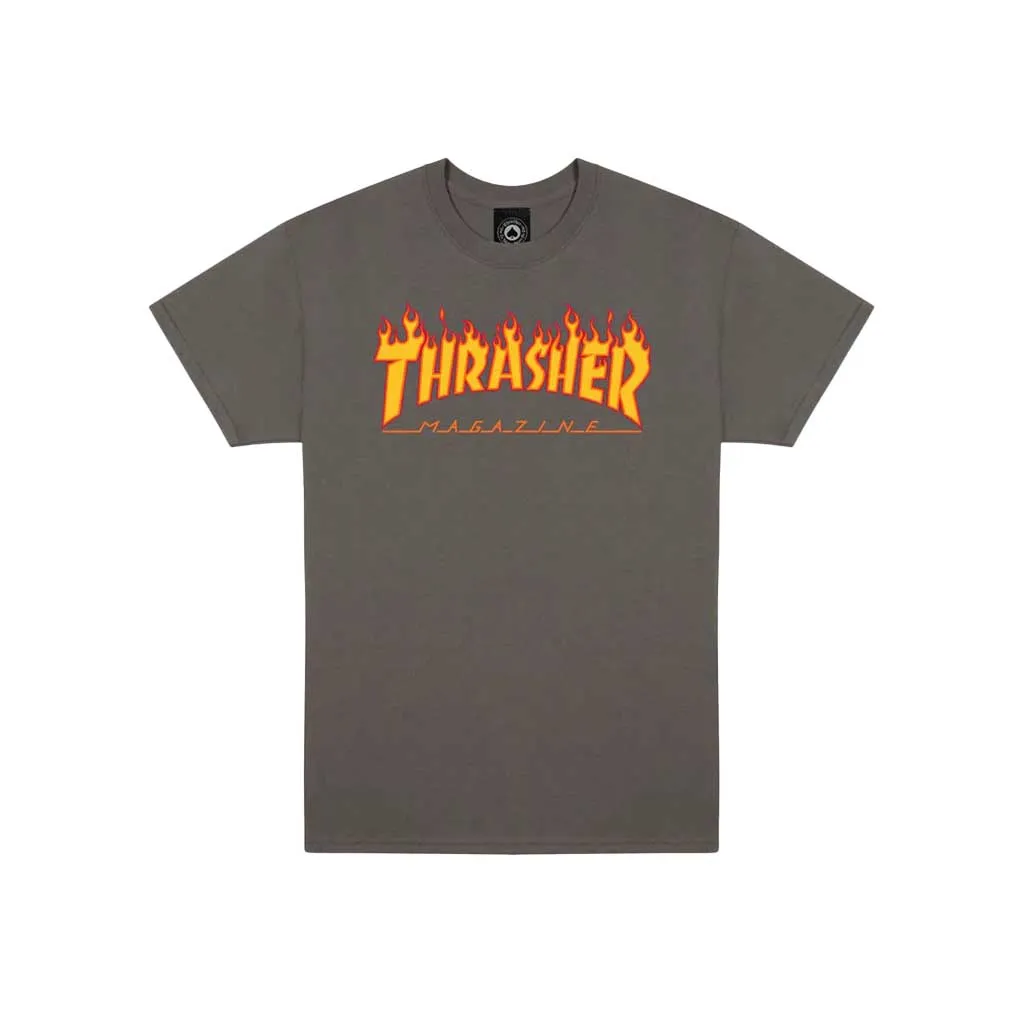 Thrasher Flame T-Shirt Charcoal