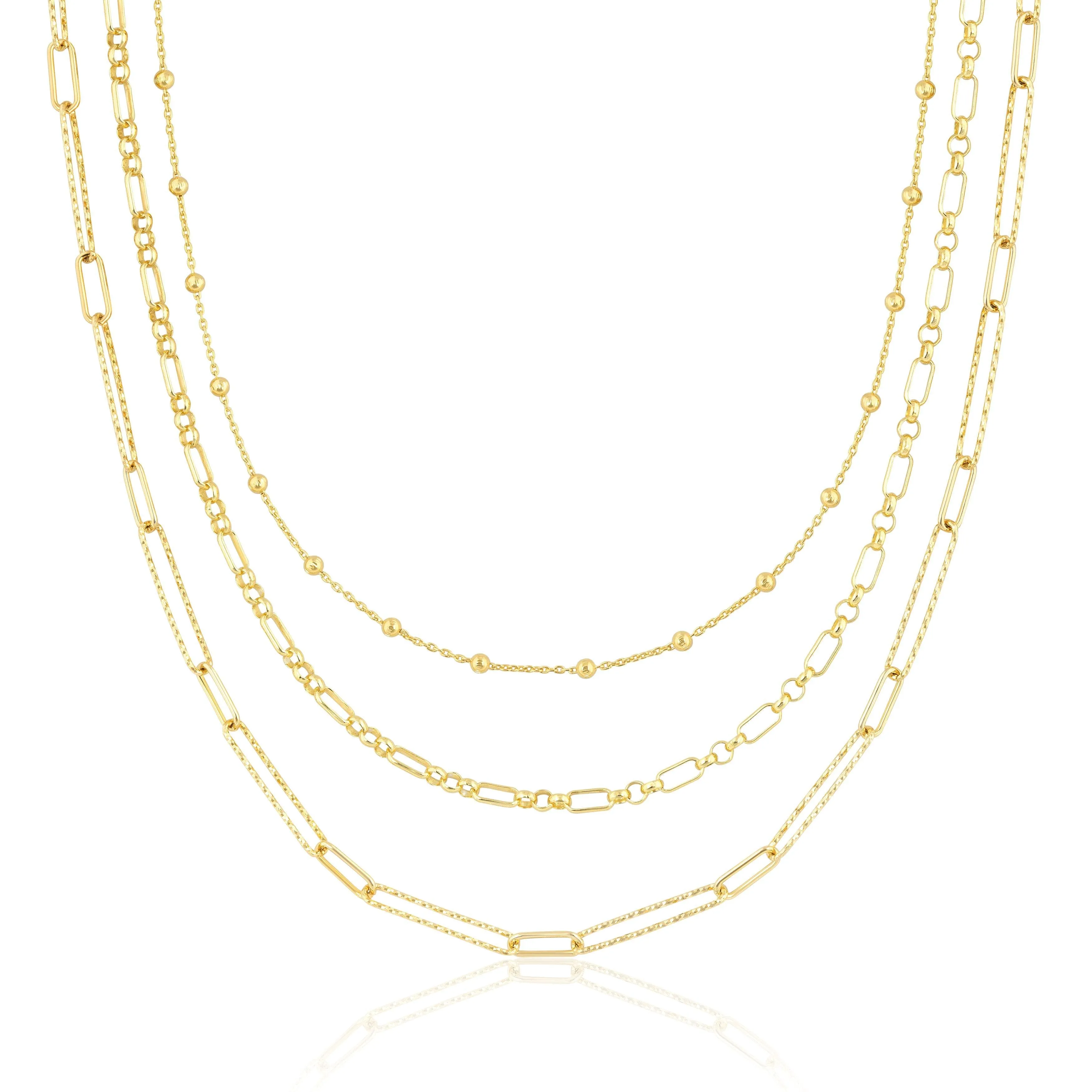 three layer chain | triple round & oval