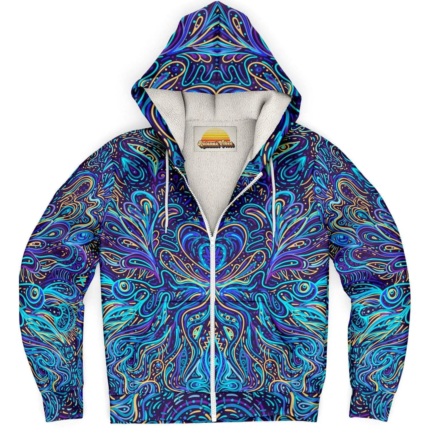 Trippy Psychedelic Blue Turquoise | Zip Up Hoodie