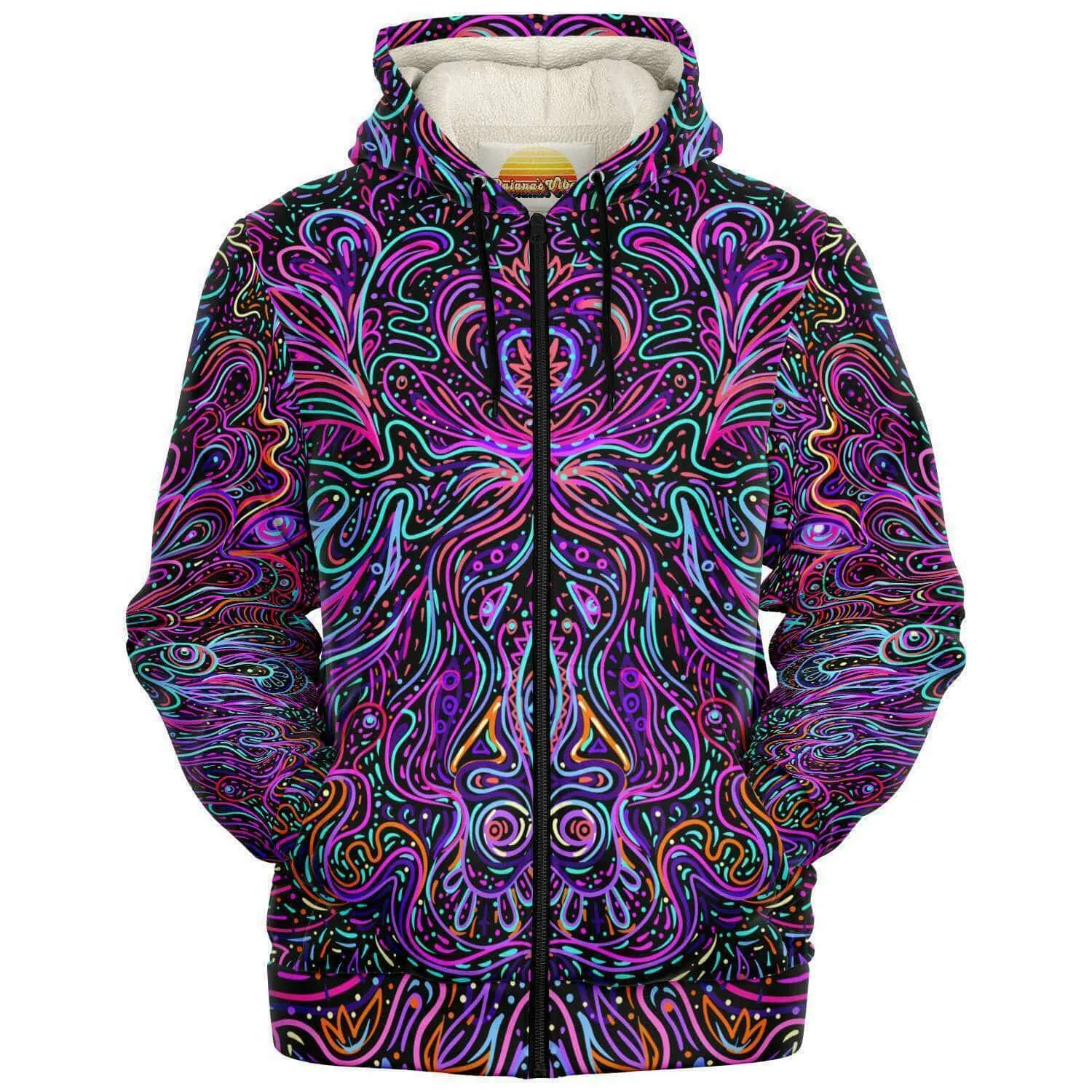 Trippy Psychedelic Purple Pink | Zip Up Hoodie