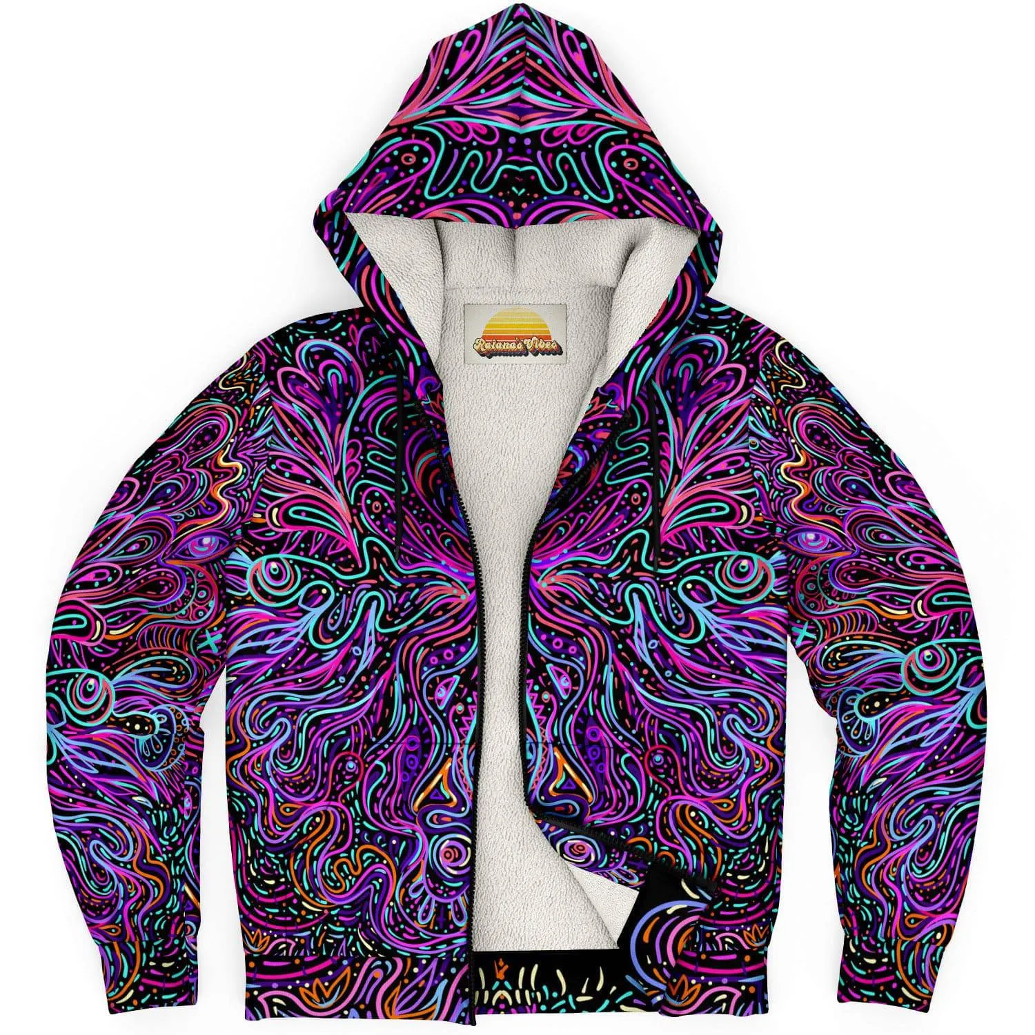 Trippy Psychedelic Purple Pink | Zip Up Hoodie