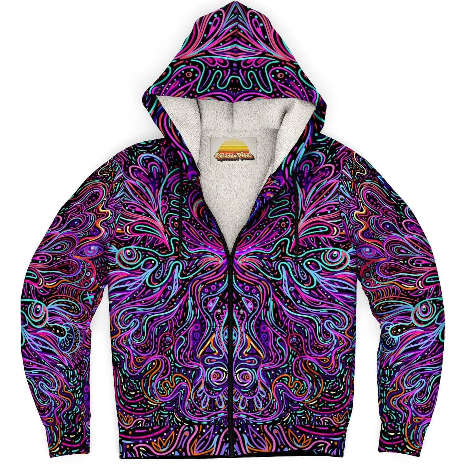 Trippy Psychedelic Purple Pink | Zip Up Hoodie