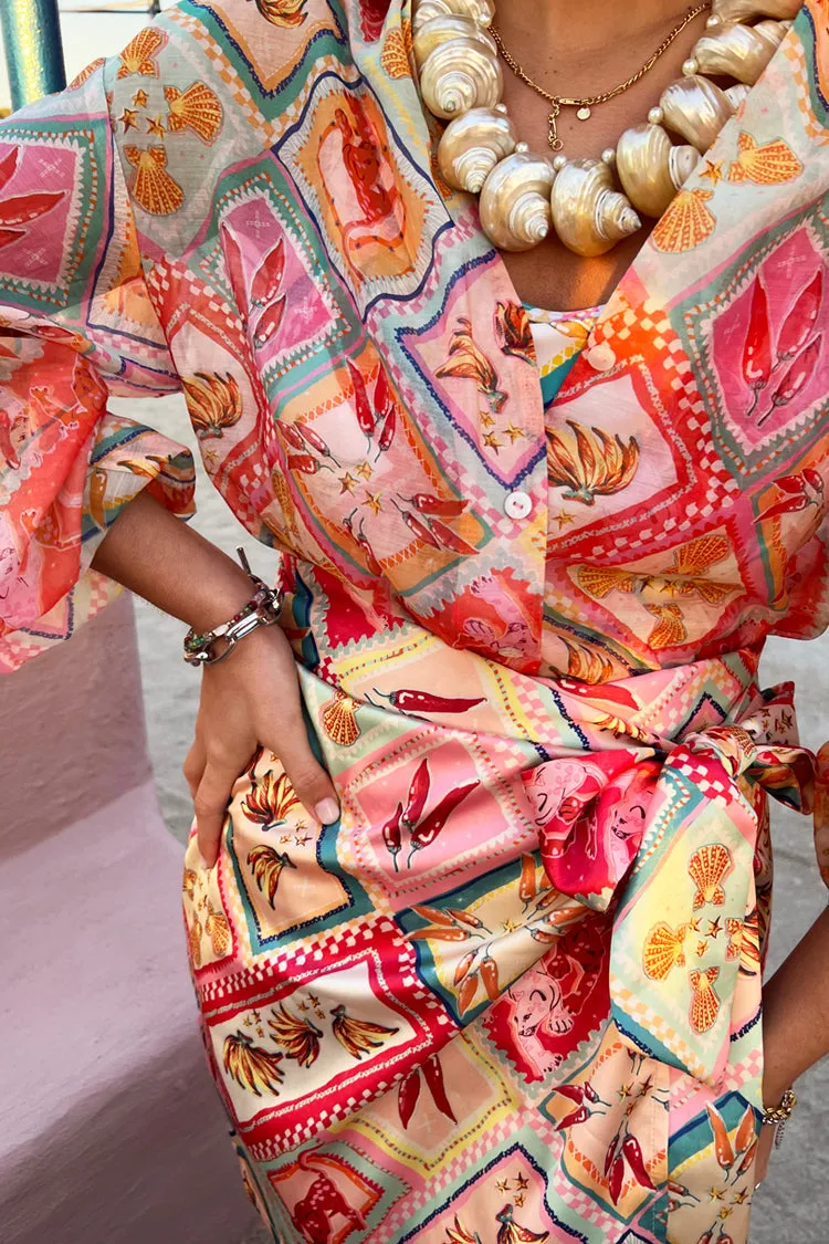 Tropical Tile Oversized Shirt
