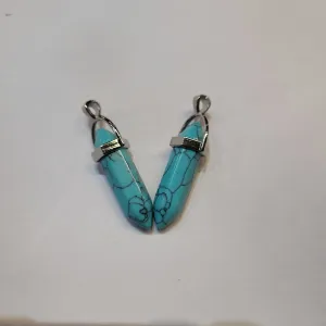 Turquoise Howlite Crystal Point Pendant