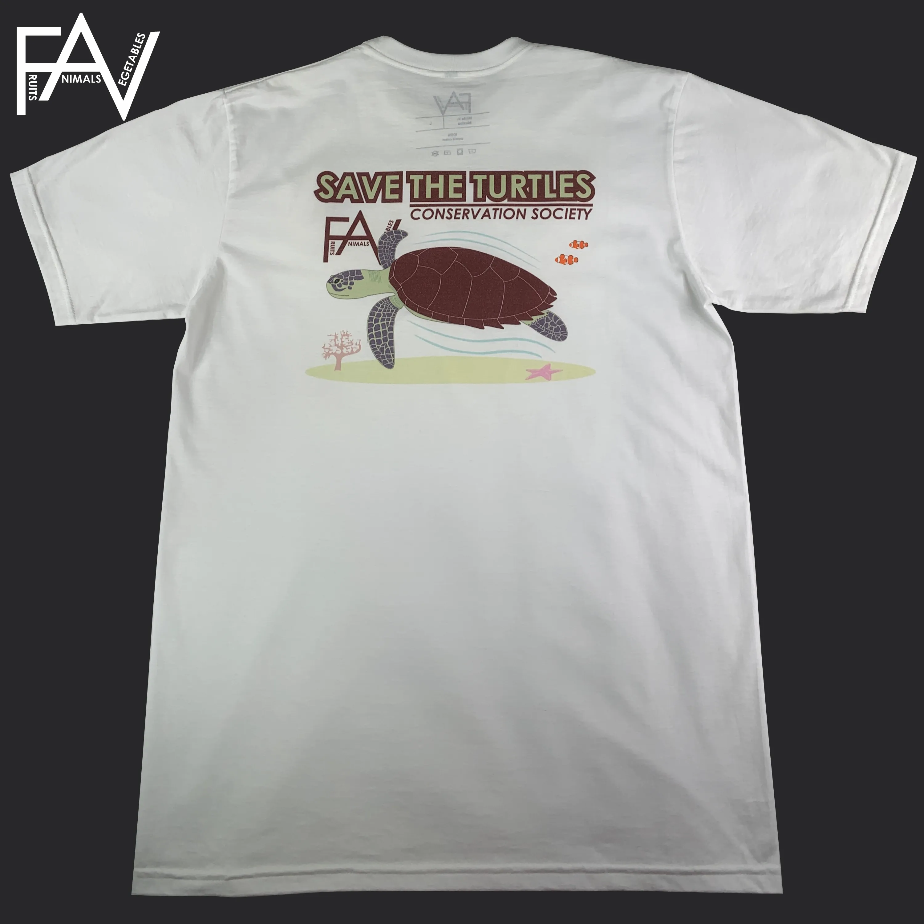 Turtle - White Organic Heavyweight T-Shirt