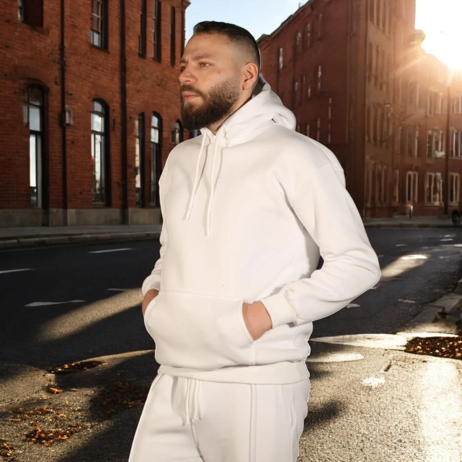 Two-Pieces Set White - Hoodie and Sweatpants