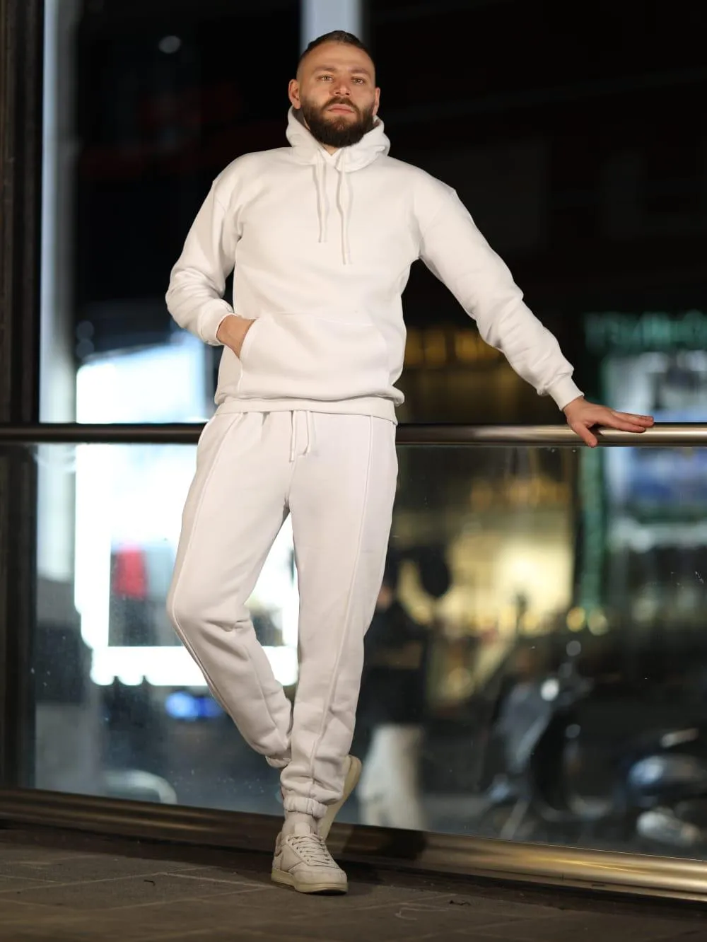 Two-Pieces Set White - Hoodie and Sweatpants