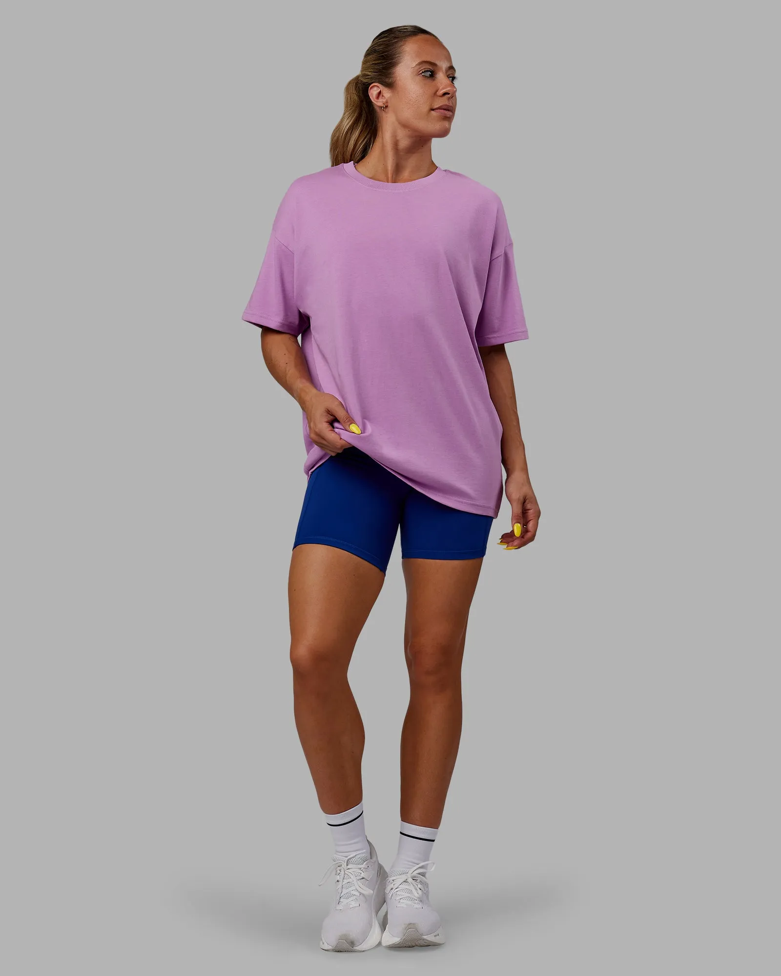 Unisex Pressure Heavyweight Tee Oversize - Light Violet-White