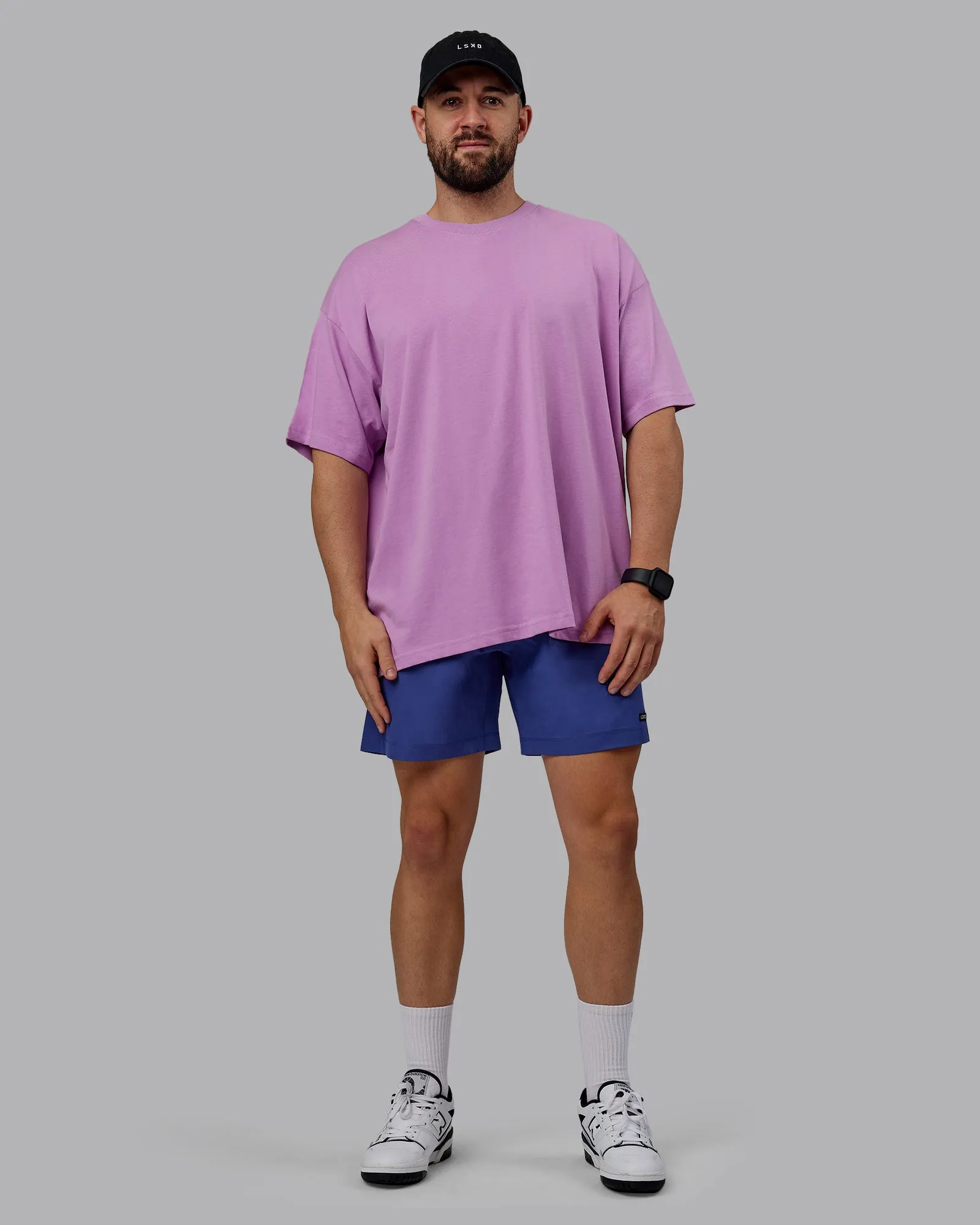 Unisex Pressure Heavyweight Tee Oversize - Light Violet-White
