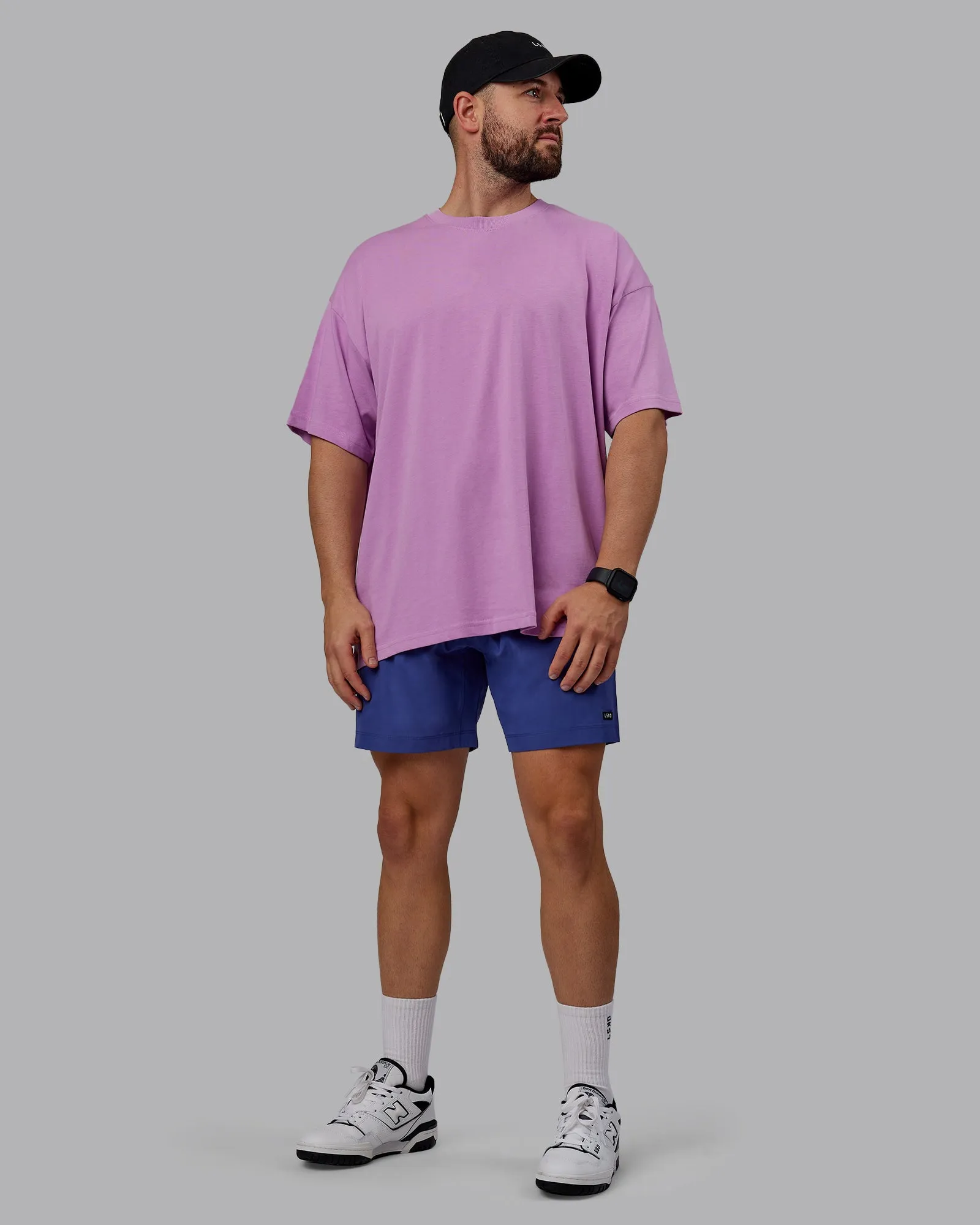 Unisex Pressure Heavyweight Tee Oversize - Light Violet-White