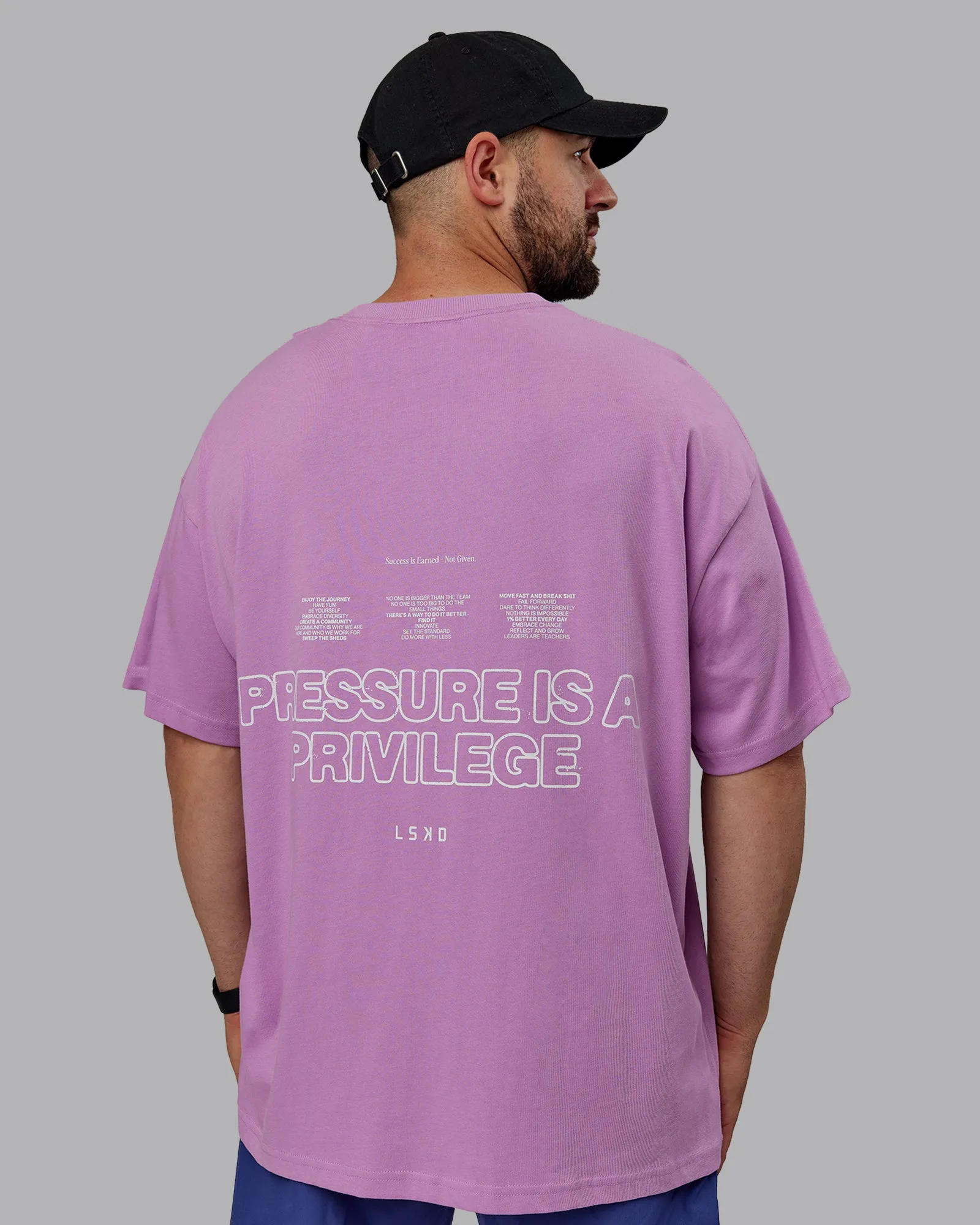 Unisex Pressure Heavyweight Tee Oversize - Light Violet-White