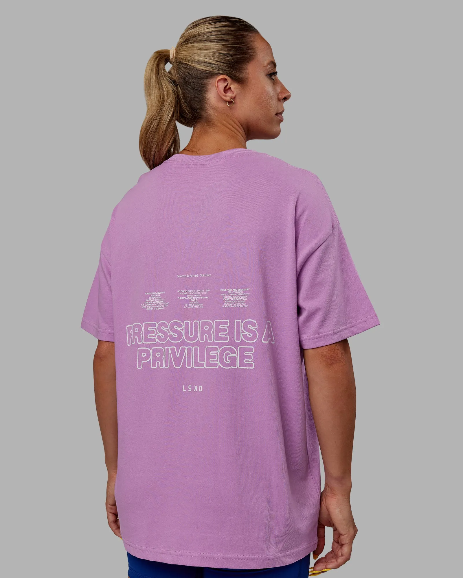Unisex Pressure Heavyweight Tee Oversize - Light Violet-White
