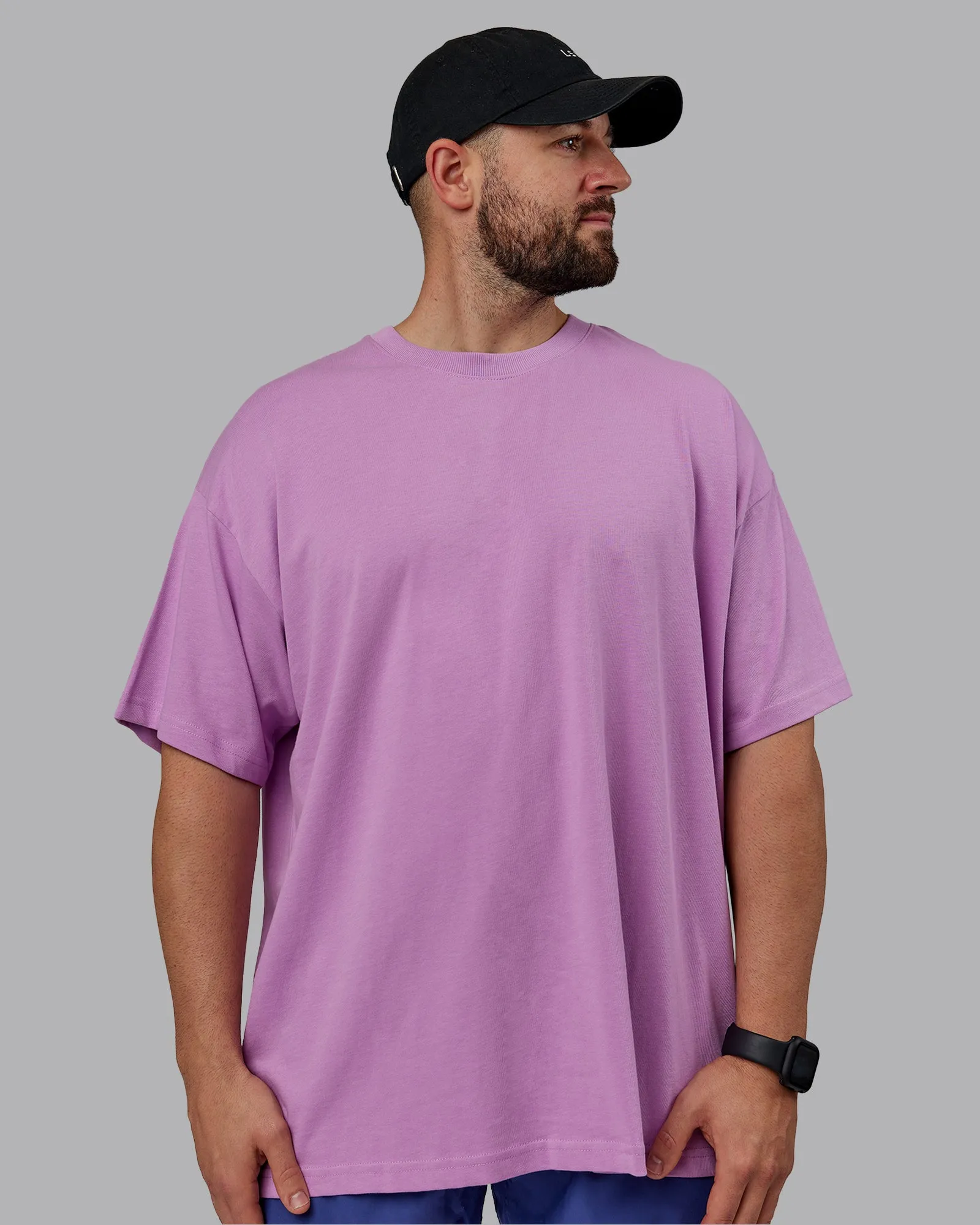 Unisex Pressure Heavyweight Tee Oversize - Light Violet-White