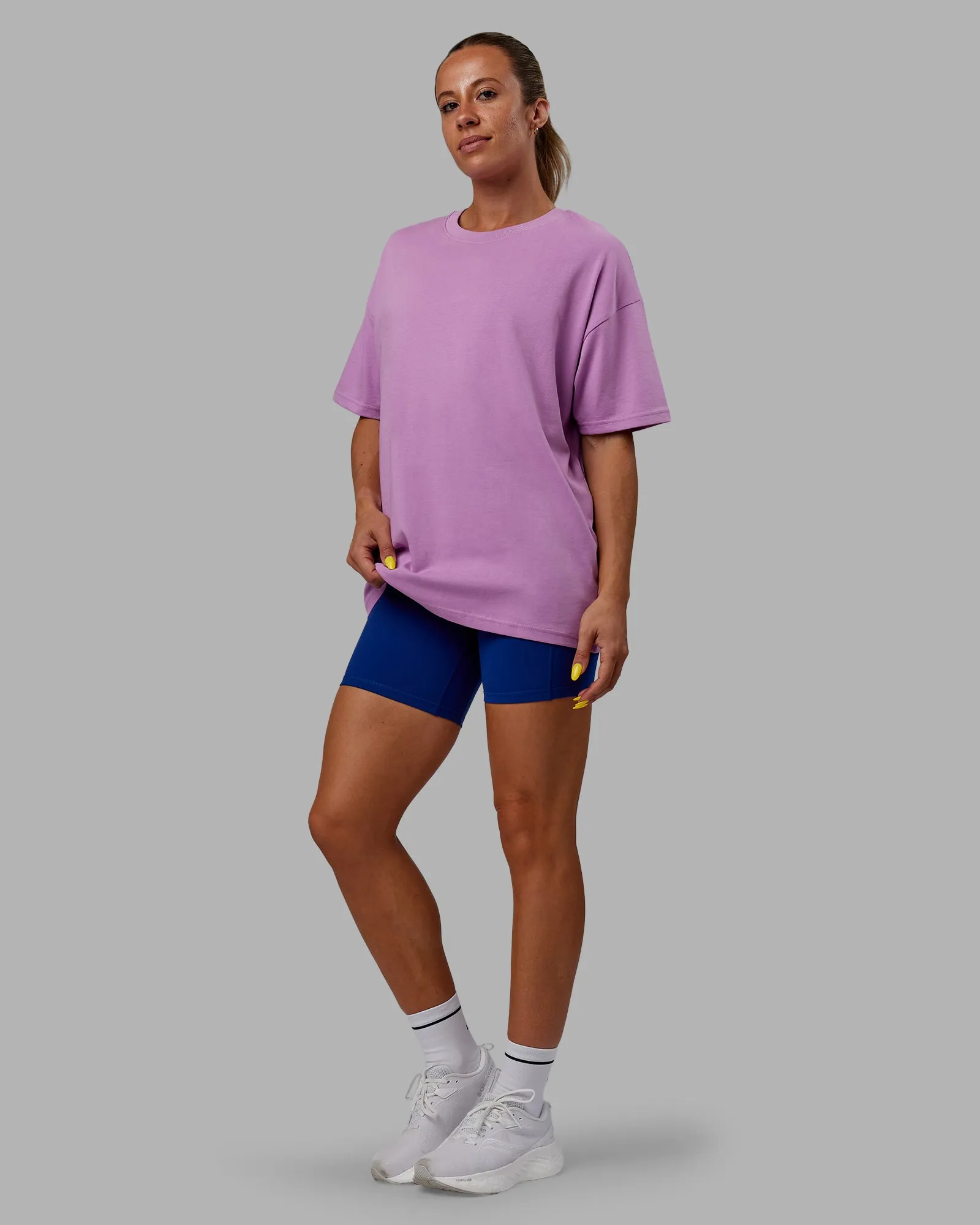 Unisex Pressure Heavyweight Tee Oversize - Light Violet-White