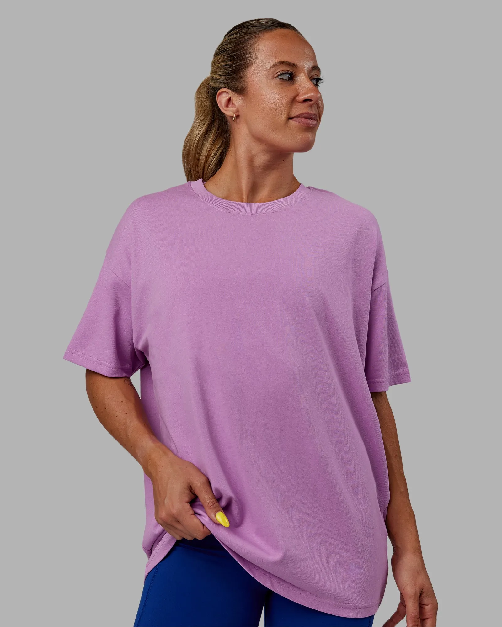 Unisex Pressure Heavyweight Tee Oversize - Light Violet-White