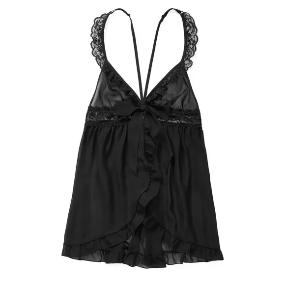 Unlined Mesh Ruffled Babydoll   Panties Women’s Underwear Lingerie