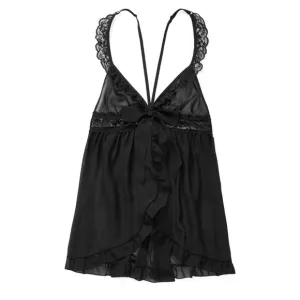 Unlined Mesh Ruffled Babydoll   Panties Women’s Underwear Lingerie