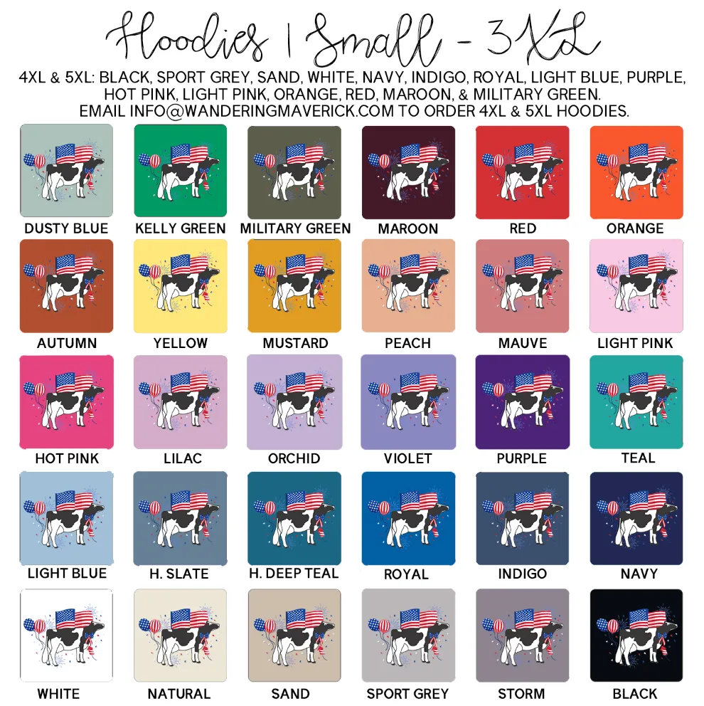 USA Dairy Cow Hoodie (S-3XL) Unisex - Multiple Colors!