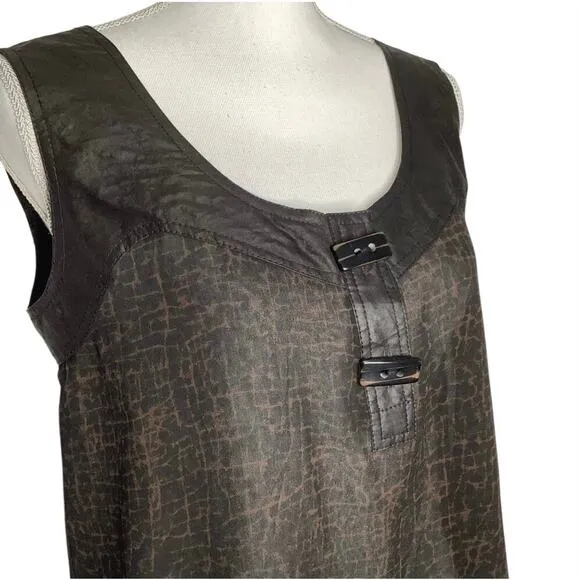 Vera Cristina Brown Silk Shorts Tank Top Set Medium 10