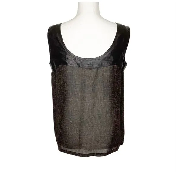Vera Cristina Brown Silk Shorts Tank Top Set Medium 10