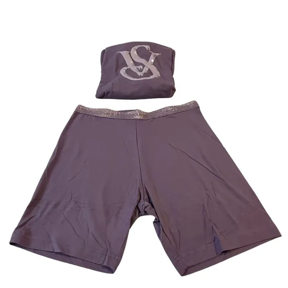 Victoria’s Secret Brushed Modal Sleep Shirt &amp; Bike Shorts Set. 2 Piece Set NWT