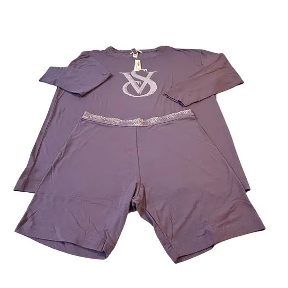Victoria’s Secret Brushed Modal Sleep Shirt &amp; Bike Shorts Set. 2 Piece Set NWT
