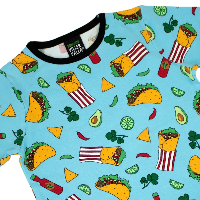 Villervalla Kids Taco T-Shirt - Ocean Blue