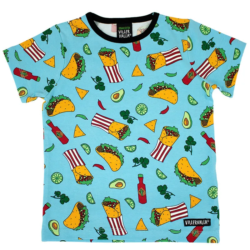 Villervalla Kids Taco T-Shirt - Ocean Blue