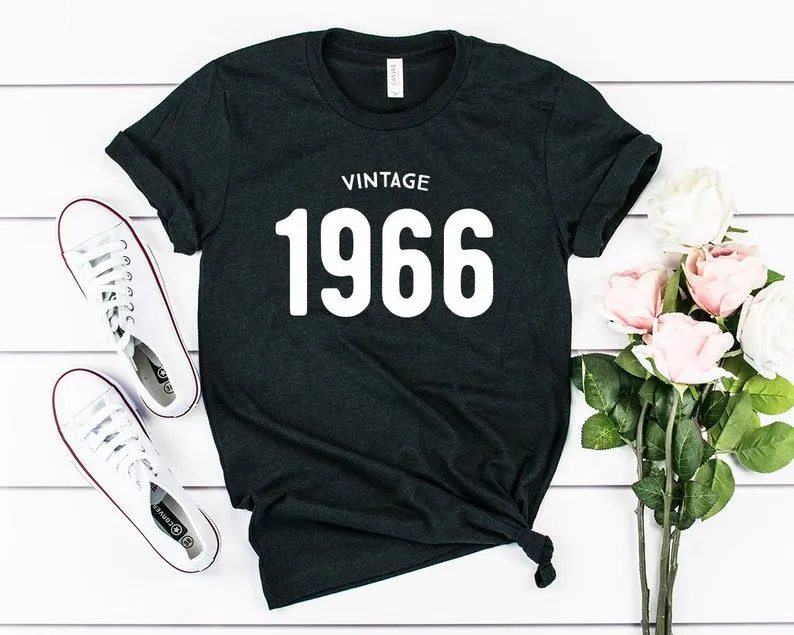 Vintage 1966 Birthday T-Shirt | 58th Birthday Party T-Shirt Cotton