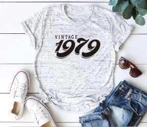 Vintage 1979 Birthday T-Shirt  | 45th Birthday Gift | Short Sleeve