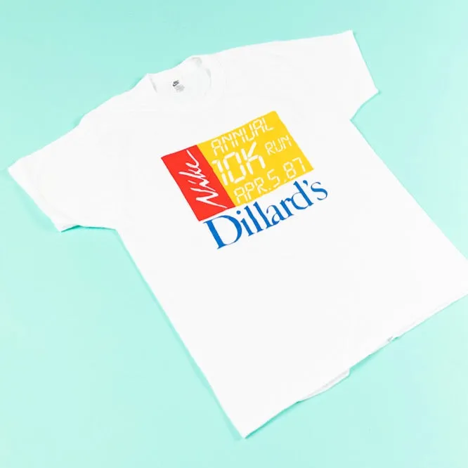 Vintage 1987 Nike Annual 10K Run Dillard's T-shirt
