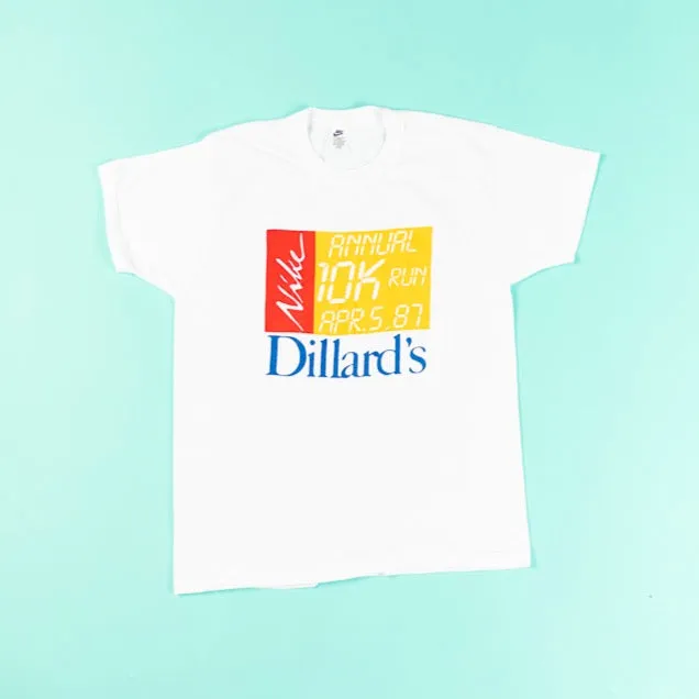 Vintage 1987 Nike Annual 10K Run Dillard's T-shirt