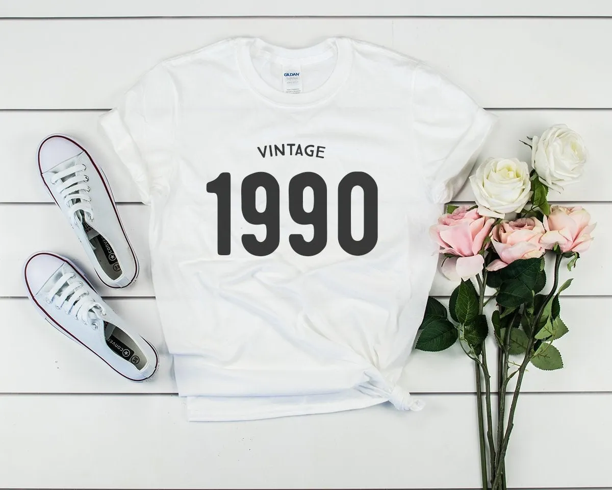 Vintage 1990 Women T-Shirt | 34th Birthday Party T-Shirt Cotton
